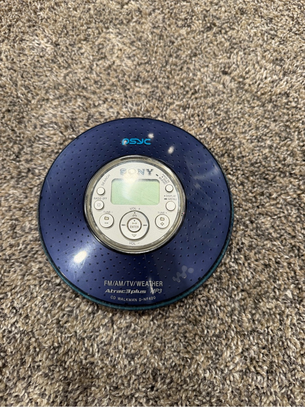 blue Sony PSYC D-NF420 portable CD Walkman